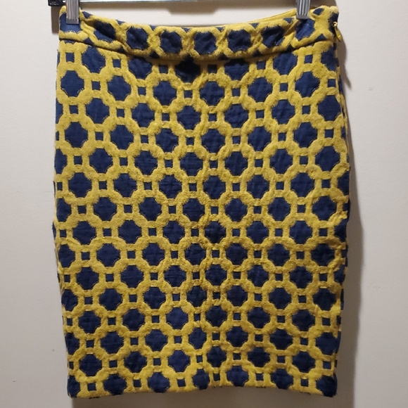 Anthropologie Dresses & Skirts - Anthropologie Yellow and Blue Textured Pencil Skirt